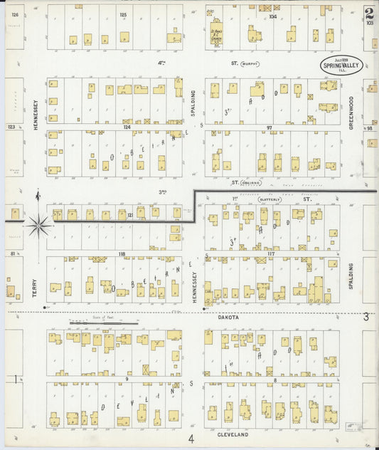 Sanborn Fire Insurance Map from Spring Valley, Bureau County, Illinois (1899), Sheet #0002 - Historic Sanborn Fire Insurance Map Print, vintage old map wall art, antique decor, genealogy gift, Illinois Illinois map