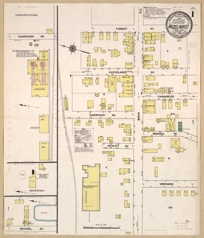 Sanborn Fire Insurance Map from Hazelhurst, McKean County, Pennsylvania (1909), Sheet #0001 - Historic Sanborn Fire Insurance Map Print, vintage old map wall art, antique decor, genealogy gift, Pennsylvania Pennsylvania map