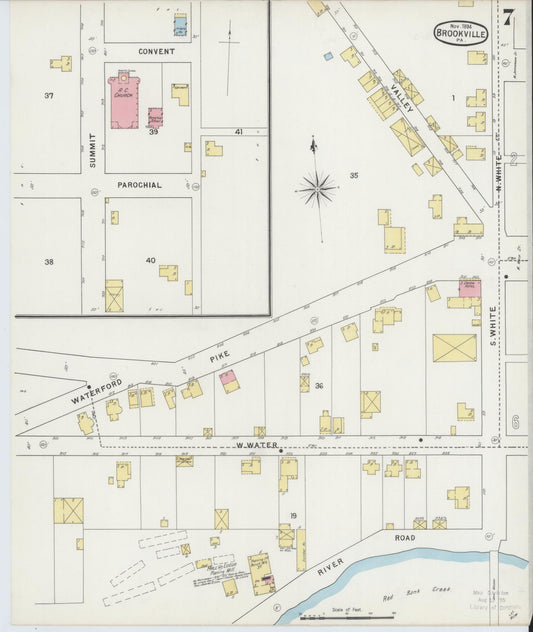 Sanborn Fire Insurance Map from Brookville, Jefferson County, Pennsylvania (1894), Sheet #0007 - Historic Sanborn Fire Insurance Map Print, vintage old map wall art, antique decor, genealogy gift, Pennsylvania Pennsylvania map