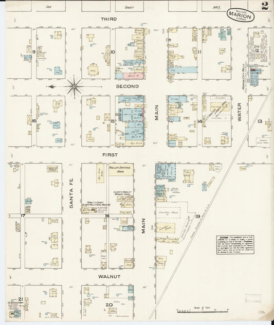 Sanborn Fire Insurance Map from Marion, Marion County, Kansas (1884), Sheet #0002 - Historic Sanborn Fire Insurance Map Print, vintage old map wall art, antique decor, genealogy gift, Kansas Kansas map
