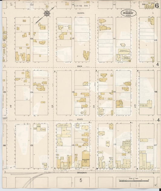 Sanborn Fire Insurance Map from Skagway, Shagway-yakutat Census Division, Alaska (1948), Sheet #0006 - Historic Sanborn Fire Insurance Map Print, vintage old map wall art, antique decor, genealogy gift, Alaska Alaska map
