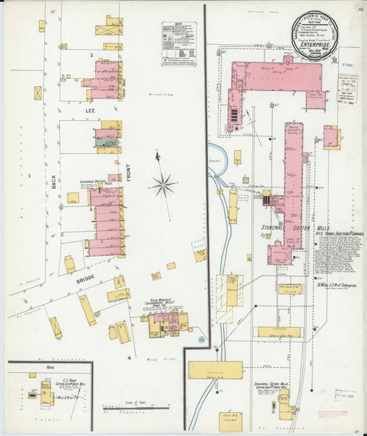Sanborn Fire Insurance Map from Enterprize, Clarke County, Mississippi (1900), Sheet #0001 - Historic Sanborn Fire Insurance Map Print, vintage old map wall art, antique decor, genealogy gift, Mississippi Mississippi map