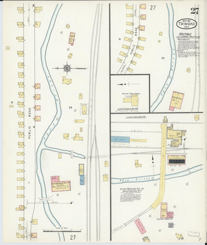 Sanborn Fire Insurance Map from Trinidad, Las Animas County, Colorado (1912), Sheet #0027 - Complete Map Set gallery image, historic Sanborn map, vintage wall art, Colorado Colorado