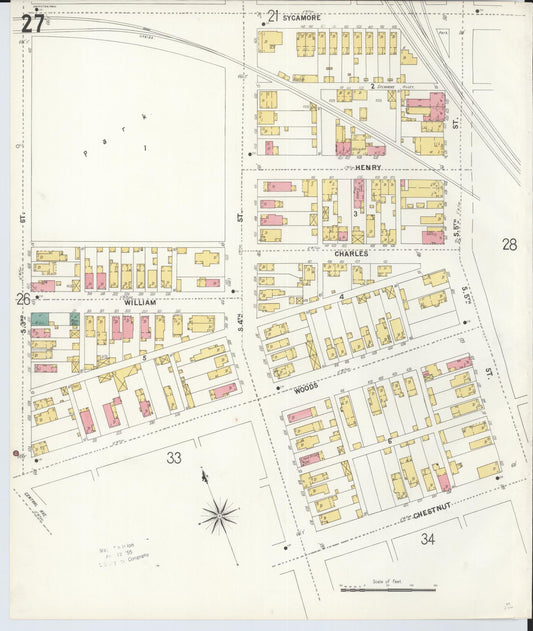 Sanborn Fire Insurance Map from Hamilton, Butler County, Ohio (1899), Sheet #0027 - Historic Sanborn Fire Insurance Map Print, vintage old map wall art, antique decor, genealogy gift, Ohio Ohio map