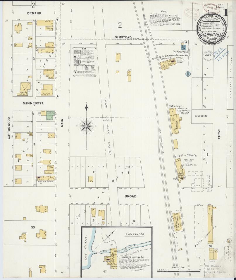 Sanborn Fire Insurance Map from Stewartville, Olmsted County, Minnesota. (1899) – Map View