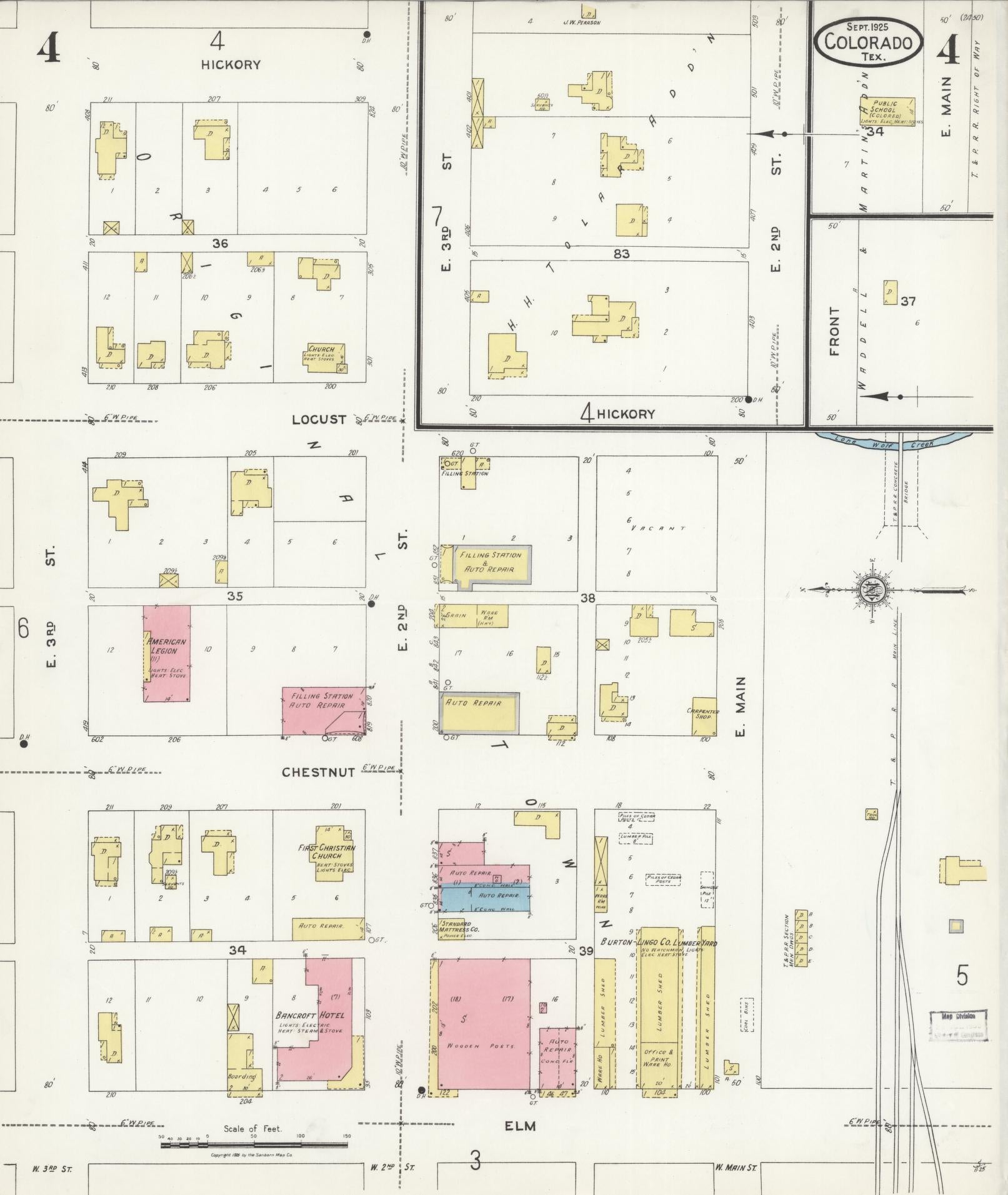 Sanborn Fire Insurance Map from Colorado, Mitchell County, Texas (1925), Sheet #0004 - Complete Map Set gallery image, historic Sanborn map, vintage wall art, Colorado Colorado