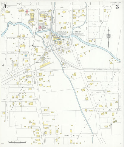 Sanborn Fire Insurance Map from Livingston, Polk County, Texas (1935), Sheet #0003 - Complete Map Set gallery image, historic Sanborn map, vintage wall art, Texas Texas