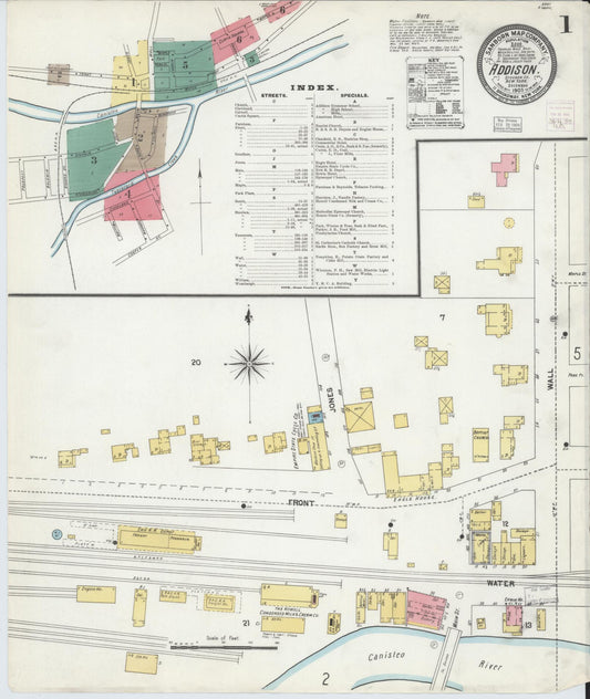Sanborn Fire Insurance Map from Addison, Steuben County, New York (1903), Sheet #0001 - Complete Map Set gallery image, historic Sanborn map, vintage wall art, New York New York