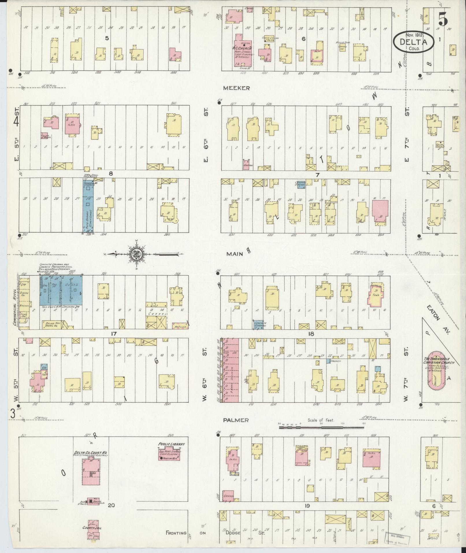 Sanborn Fire Insurance Map from Delta, Delta County, Colorado (1912), Sheet #0005 - Complete Map Set gallery image, historic Sanborn map, vintage wall art, Colorado Colorado