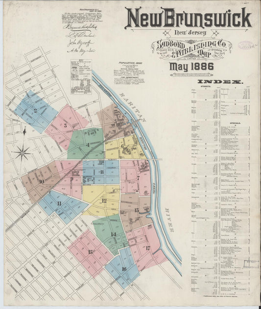 Sanborn Fire Insurance Map from New Brunswick, Middlesex County, New Jersey. (1886) – Historic Sanborn Fire Insurance Map Print