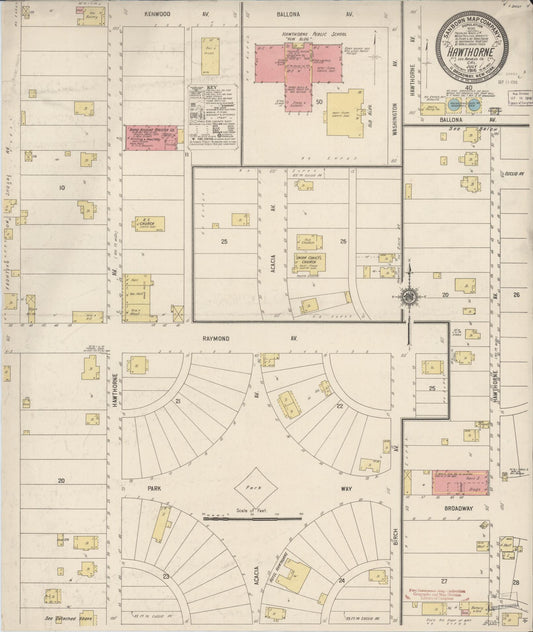 Sanborn Fire Insurance Map from Hawthorne, Los Angeles County, California. (1916) – Historic Sanborn Fire Insurance Map Print