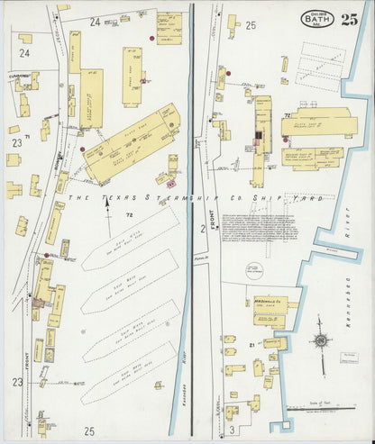 Sanborn Fire Insurance Map from Bath, Sagadahoc County, Maine (1919), Sheet #0025 - Complete Map Set gallery image, historic Sanborn map, vintage wall art, Maine Maine