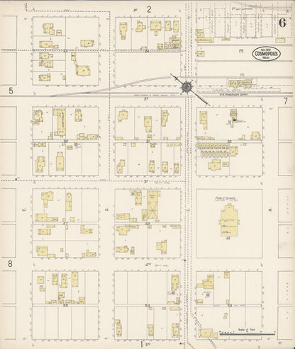 Sanborn Fire Insurance Map from Cosmopolis, Grays Harbor County, Washington (1912), Sheet #0006 - Complete Map Set gallery image, historic Sanborn map, vintage wall art, Washington Washington