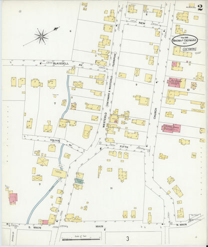Sanborn Fire Insurance Map from Ravena, Albany County, New York (1909), Sheet #0002 - Complete Map Set gallery image, historic Sanborn map, vintage wall art, New York New York
