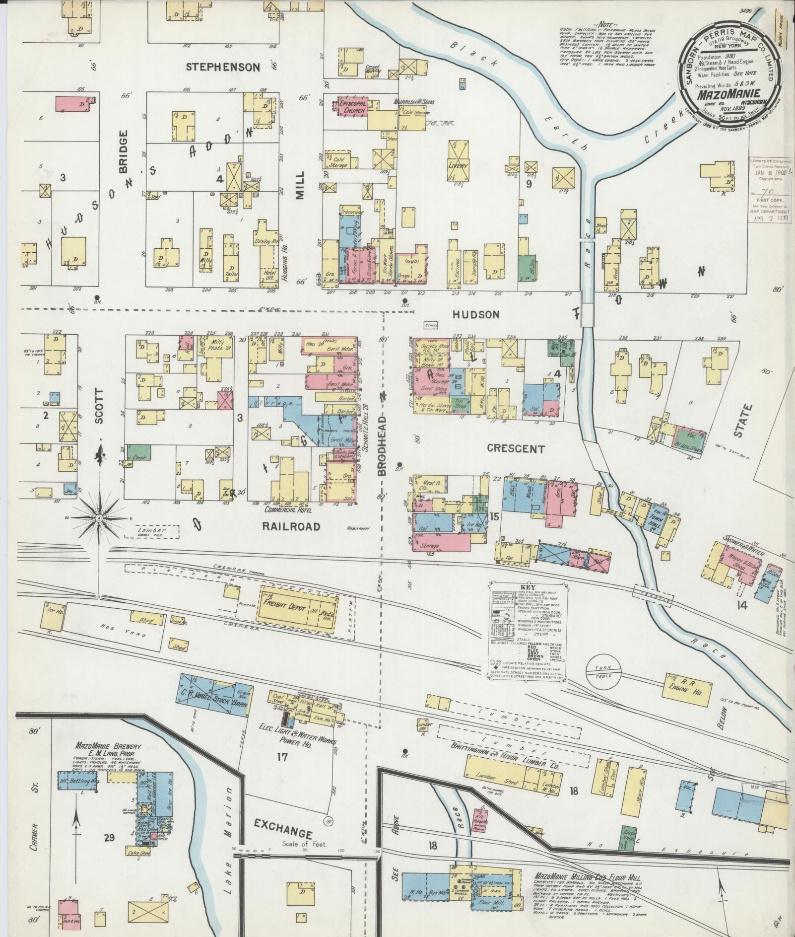 Sanborn Fire Insurance Map from Mazomanie, Dane County, Wisconsin (1899 ...