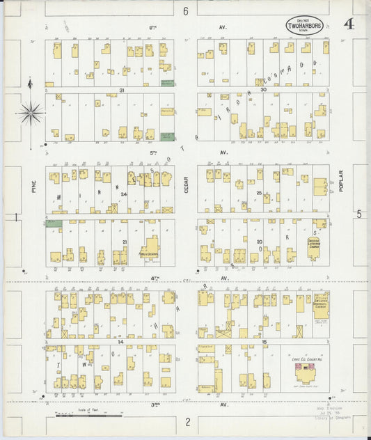Sanborn Fire Insurance Map from Two Harbors, Lake County, Minnesota (1901), Sheet #0004 - Historic Sanborn Fire Insurance Map Print, vintage old map wall art, antique decor, genealogy gift, Minnesota Minnesota map