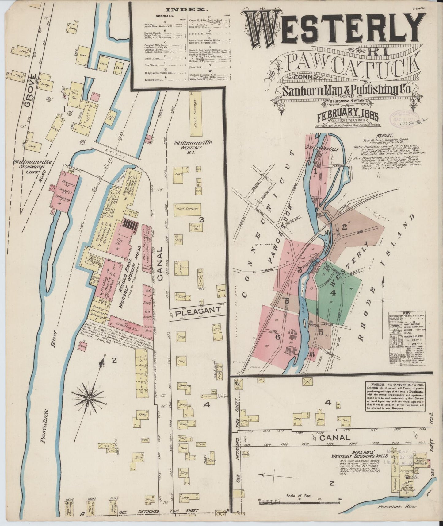 Sanborn Fire Insurance Map from Westerly, Washington County, Rhode Island. (1885) – Historic Sanborn Fire Insurance Map Print
