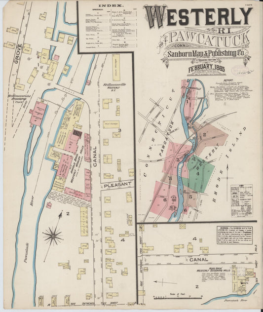 Sanborn Fire Insurance Map from Westerly, Washington County, Rhode Island. (1885) – Historic Sanborn Fire Insurance Map Print