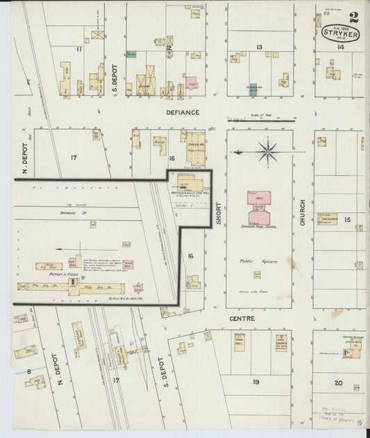 Sanborn Fire Insurance Map from Stryker, Williams County, Ohio (1888), Sheet #0002 - Historic Sanborn Fire Insurance Map Print, vintage old map wall art, antique decor, genealogy gift, Ohio Ohio map