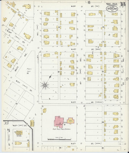 Sanborn Fire Insurance Map from Sterling, Whiteside County, Illinois (1903), Sheet #0018 - Complete Map Set gallery image, historic Sanborn map, vintage wall art, Illinois Illinois