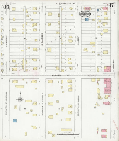Sanborn Fire Insurance Map from Englewood, Arapahoe County, Colorado (1927), Sheet #0017 - Complete Map Set gallery image, historic Sanborn map, vintage wall art, Colorado Colorado
