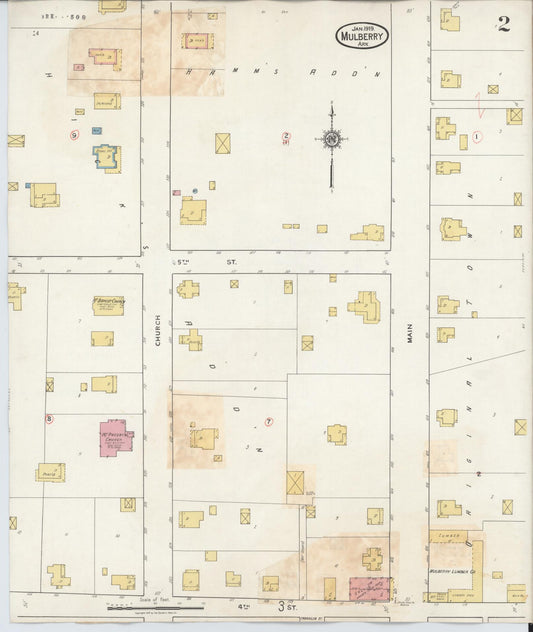 Sanborn Fire Insurance Map from Mulberry, Crawford County, Arkansas (1930), Sheet #0002 - Historic Sanborn Fire Insurance Map Print, vintage old map wall art, antique decor, genealogy gift, Arkansas Arkansas map