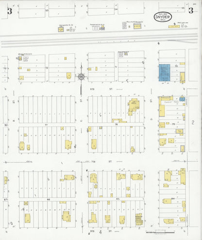 Sanborn Fire Insurance Map from Snyder, Kiowa County, Oklahoma (1930), Sheet #0003 - Complete Map Set gallery image, historic Sanborn map, vintage wall art, Oklahoma Oklahoma