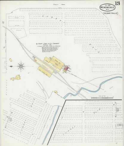 Sanborn Fire Insurance Map from Menomonie, Dunn County, Wisconsin (1894), Sheet #0013 - Complete Map Set gallery image, historic Sanborn map, vintage wall art, Wisconsin Wisconsin