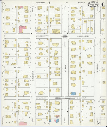 Sanborn Fire Insurance Map from Princeton, Bureau County, Illinois (1918), Sheet #0004 - Complete Map Set gallery image, historic Sanborn map, vintage wall art, Illinois Illinois
