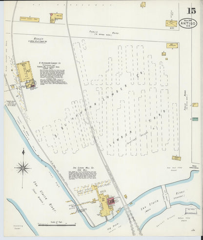Sanborn Fire Insurance Map from Antigo, Langlade County, Wisconsin (1904), Sheet #0015 - Complete Map Set gallery image, historic Sanborn map, vintage wall art, Wisconsin Wisconsin