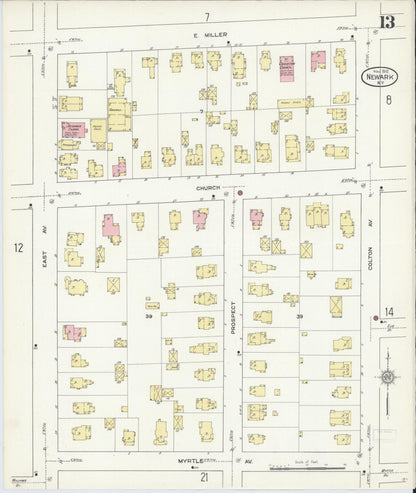 Sanborn Fire Insurance Map from Newark, Wayne County, New York (1912), Sheet #0013 - Complete Map Set gallery image, historic Sanborn map, vintage wall art, New York New York