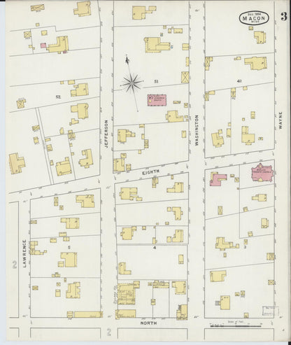 Sanborn Fire Insurance Map from Macon, Noxubee County, Mississippi (1894), Sheet #0003 - Complete Map Set gallery image, historic Sanborn map, vintage wall art, Mississippi Mississippi