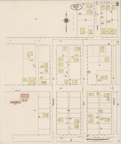 Sanborn Fire Insurance Map from Tracy, San Joaquin County, California (1921), Sheet #0003 - Complete Map Set gallery image, historic Sanborn map, vintage wall art, California California