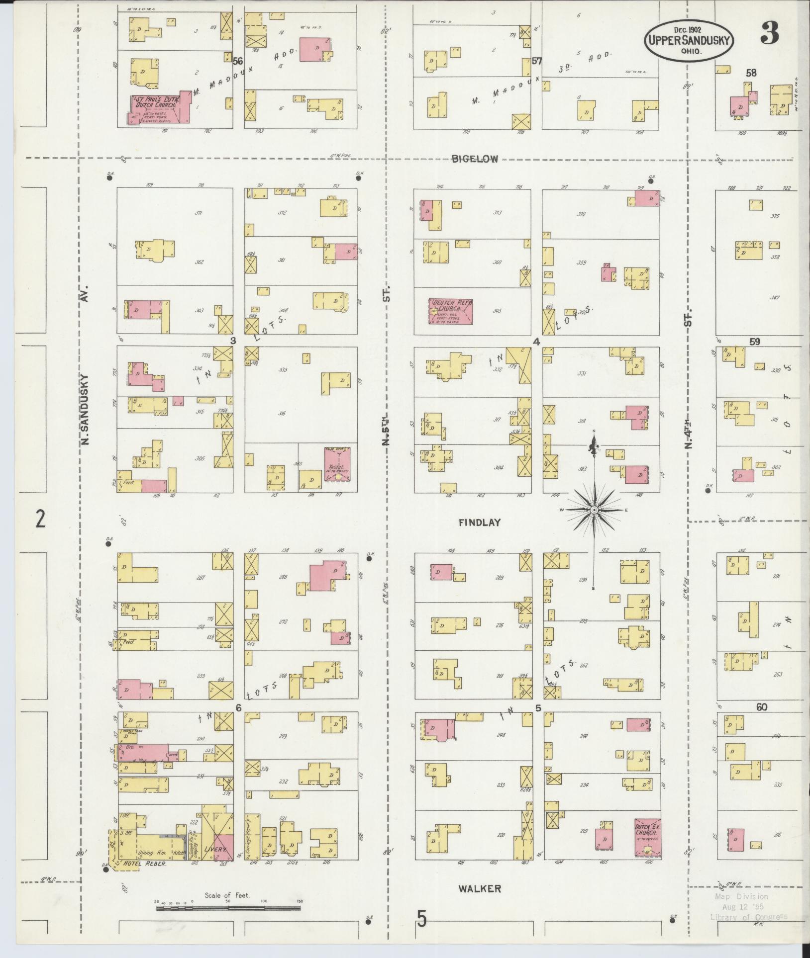 Sanborn Fire Insurance Map from Upper Sandusky, Wyandot County, Ohio (1902), Sheet #0003 - Complete Map Set gallery image, historic Sanborn map, vintage wall art, Ohio Ohio