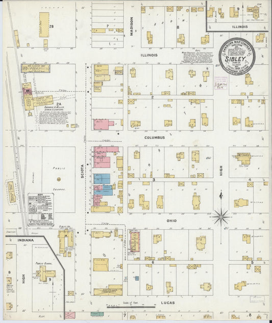 Sanborn Fire Insurance Map from Sibley, Ford County, Illinois (1906), Sheet #0001 - Historic Sanborn Fire Insurance Map Print, vintage old map wall art, antique decor, genealogy gift, Illinois Illinois map