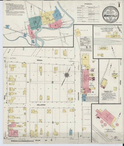 Sanborn Fire Insurance Map from Monroeville, Huron County, Ohio (1911), Sheet #0001 - Historic Sanborn Fire Insurance Map Print, vintage old map wall art, antique decor, genealogy gift, Ohio Ohio map