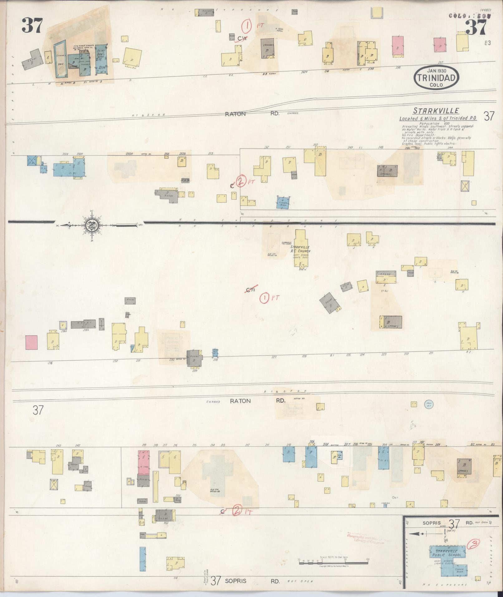 Sanborn Fire Insurance Map from Trinidad, Las Animas County, Colorado (1948), Sheet #0037 - Historic Sanborn Fire Insurance Map Print, vintage old map wall art, antique decor, genealogy gift, Colorado Colorado map