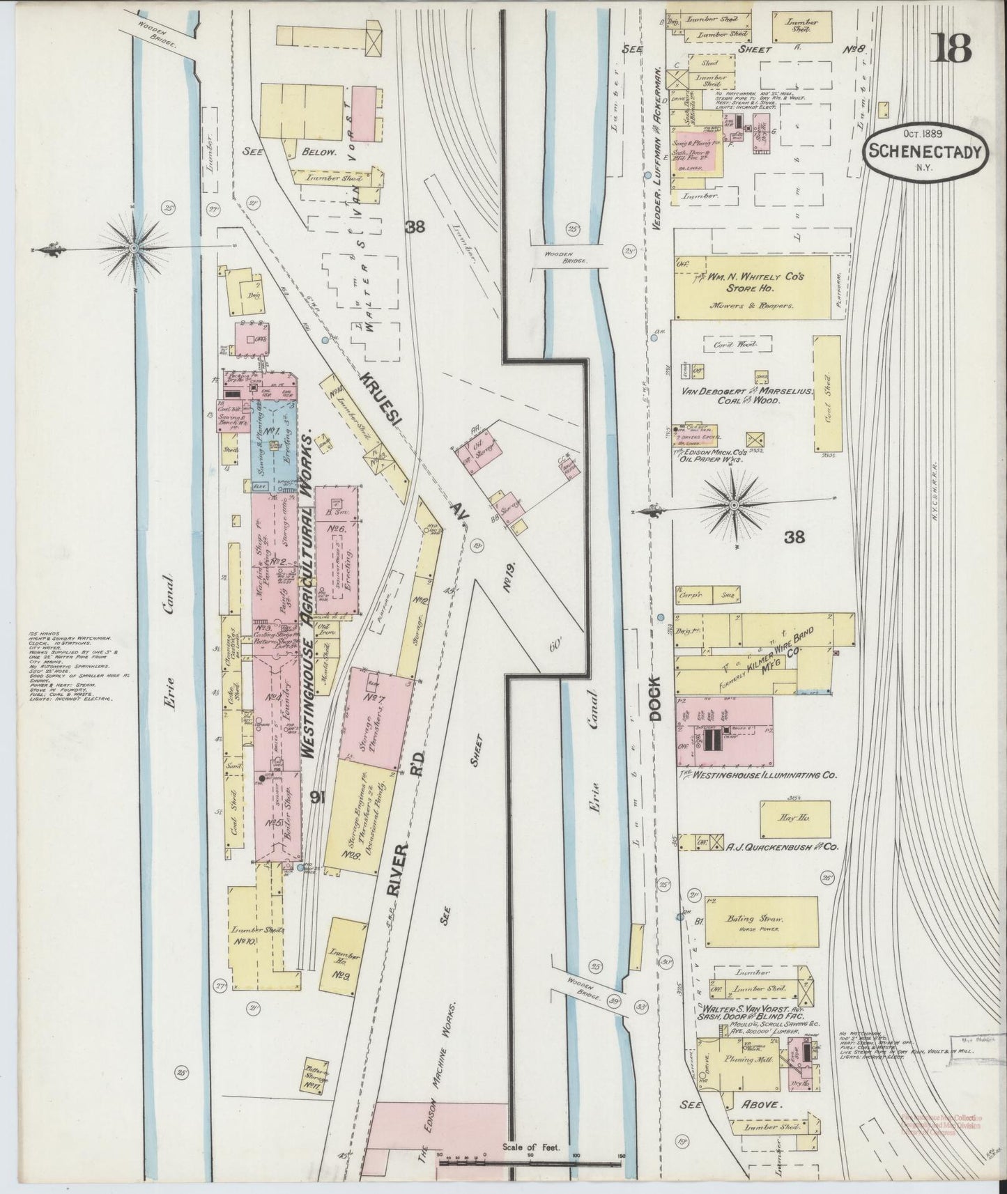Sanborn Fire Insurance Map from Schenectady, Schenectady County, New York (1889), Sheet #0018 - Complete Map Set gallery image, historic Sanborn map, vintage wall art, New York New York