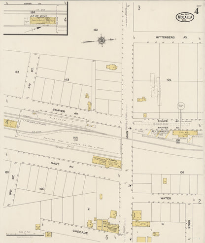 Sanborn Fire Insurance Map from Molalla, Clackamas County, Oregon (1922), Sheet #0004 - Complete Map Set gallery image, historic Sanborn map, vintage wall art, Oregon Oregon