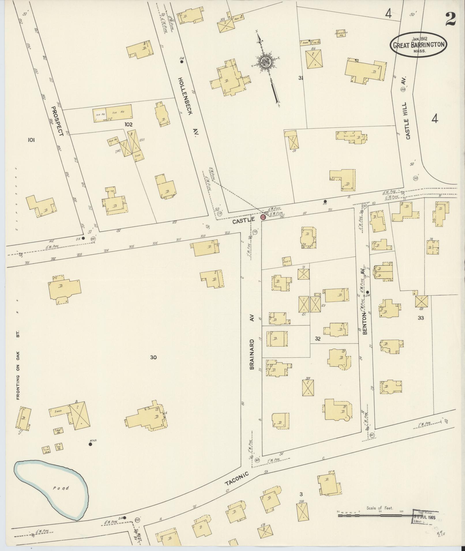 Sanborn Fire Insurance Map from Great Barrington, Berkshire County, Massachusetts (1912), Sheet #0002 - Complete Map Set gallery image, historic Sanborn map, vintage wall art, Massachusetts Massachusetts
