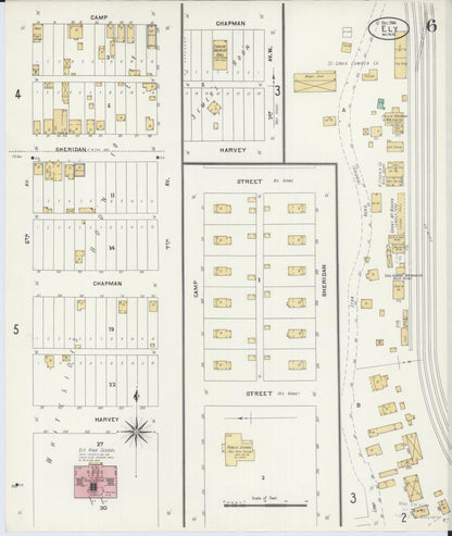 Sanborn Fire Insurance Map from Ely, Saint Louis County, Minnesota (1906), Sheet #0006 - Historic Sanborn Fire Insurance Map Print, vintage old map wall art, antique decor, genealogy gift, Minnesota Minnesota map