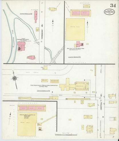 Sanborn Fire Insurance Map from Dunkirk, Chautauqua County, New York (1910), Sheet #0034 - Complete Map Set gallery image, historic Sanborn map, vintage wall art, New York New York
