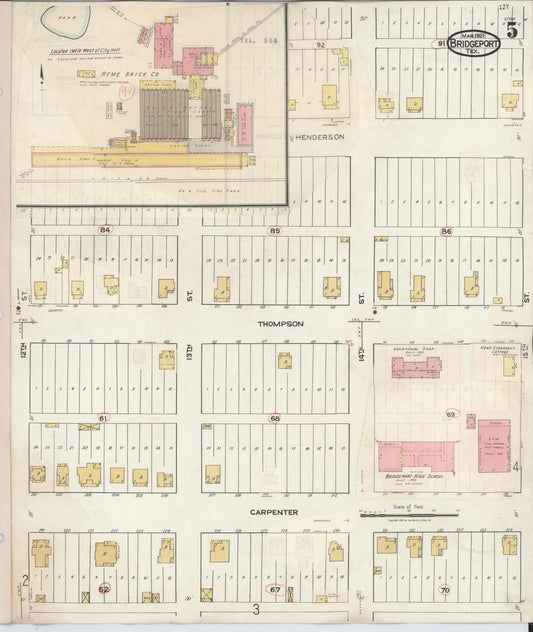 Sanborn Fire Insurance Map from Bridgeport, Wise County, Texas (1944), Sheet #0005 - Historic Sanborn Fire Insurance Map Print, vintage old map wall art, antique decor, genealogy gift, Texas Texas map