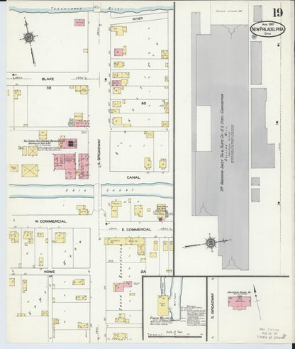 Sanborn Fire Insurance Map from New Philadelphia, Tuscarawas County, Ohio (1910), Sheet #0019 - Historic Sanborn Fire Insurance Map Print, vintage old map wall art, antique decor, genealogy gift, Ohio Ohio map