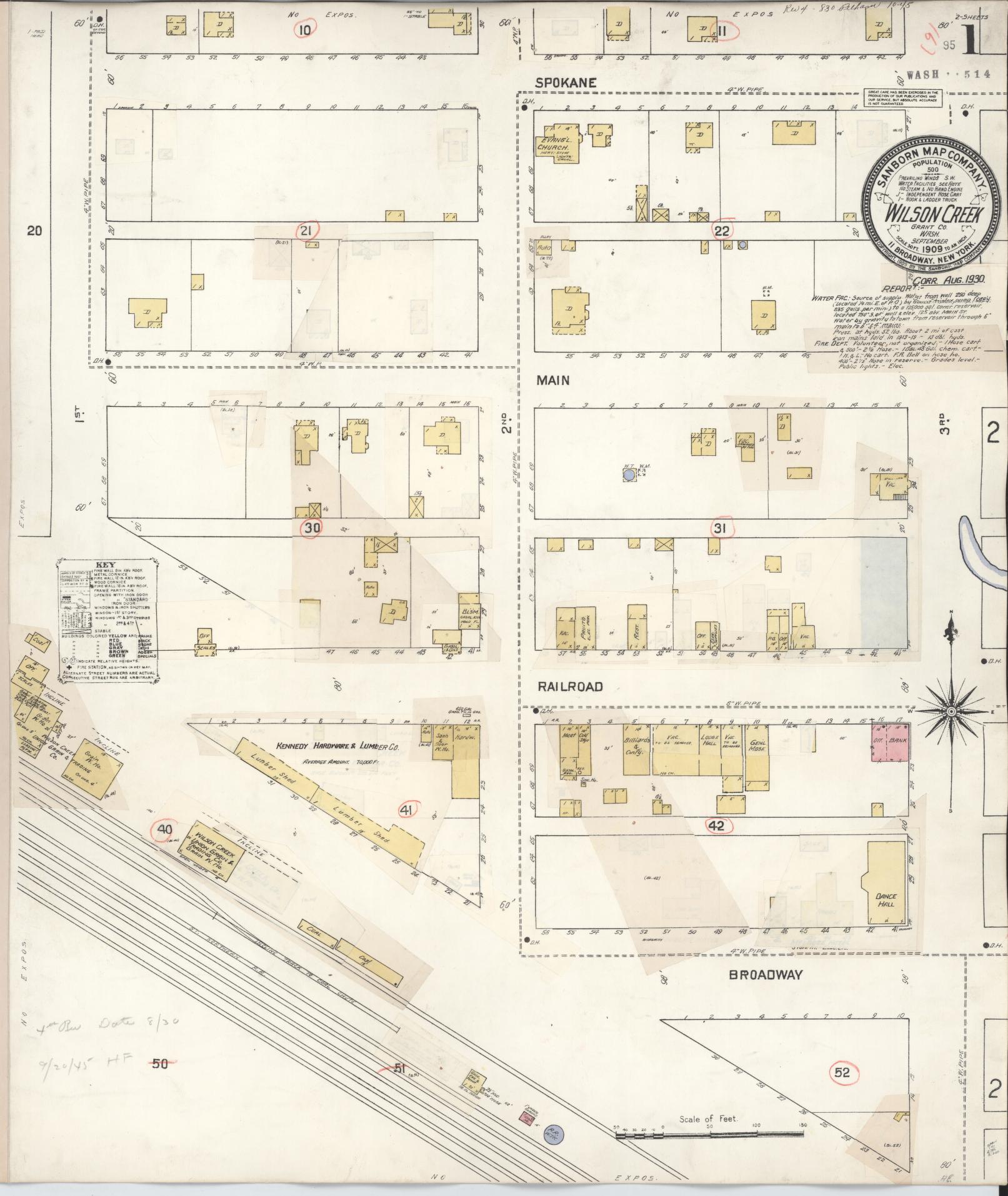 Sanborn Fire Insurance Map from Wilson Creek, Grant County, Washington (1930), Sheet #0001 - Complete Map Set gallery image, historic Sanborn map, vintage wall art, Washington Washington