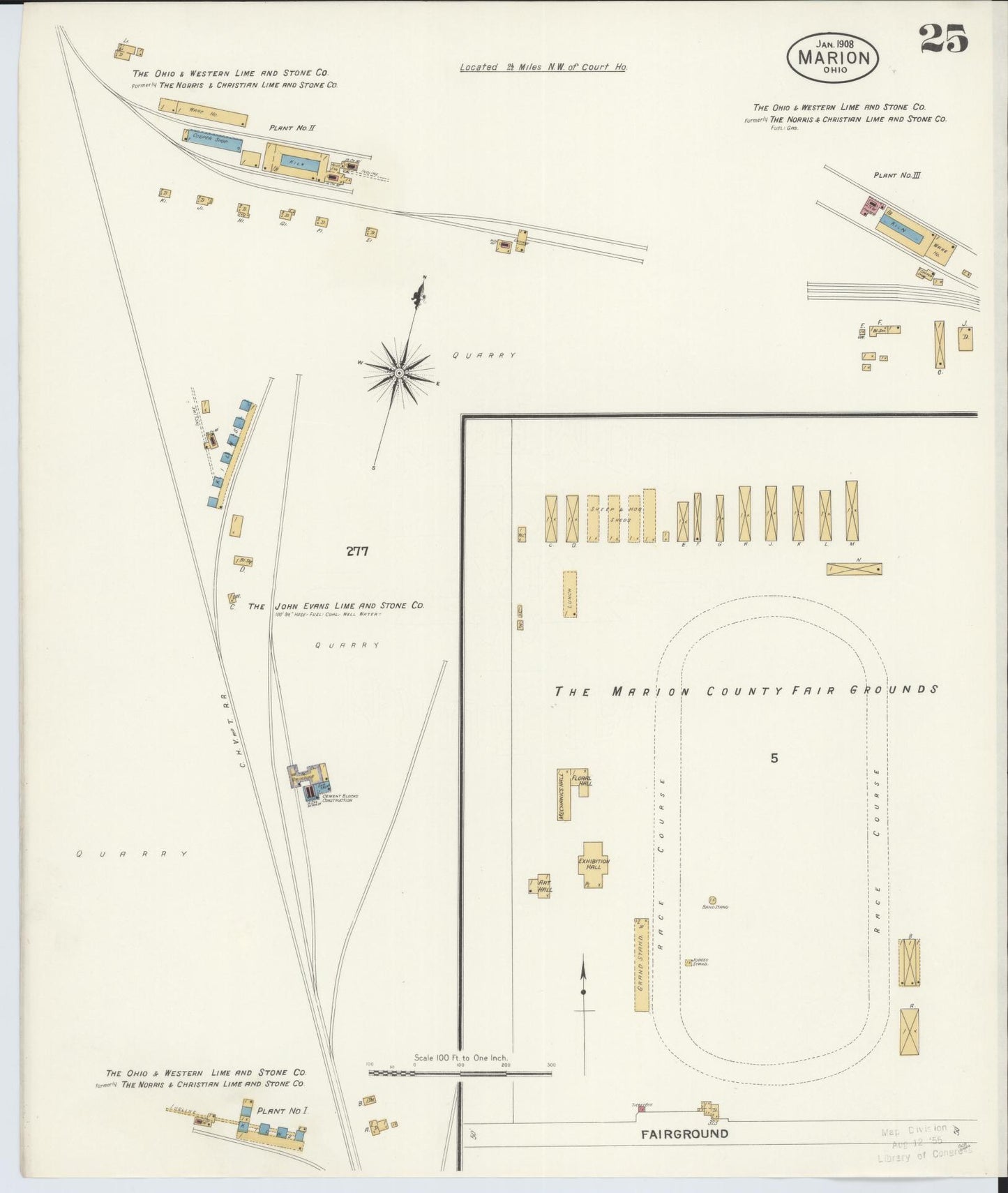 Sanborn Fire Insurance Map from Marion, Marion County, Ohio (1908), Sheet #0025 - Complete Map Set gallery image, historic Sanborn map, vintage wall art, Ohio Ohio