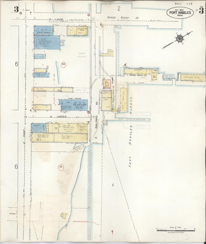 Sanborn Fire Insurance Map from Port Angeles, Clallam County, Washington (1949), Sheet #0003 - Complete Map Set gallery image, historic Sanborn map, vintage wall art, Washington Washington