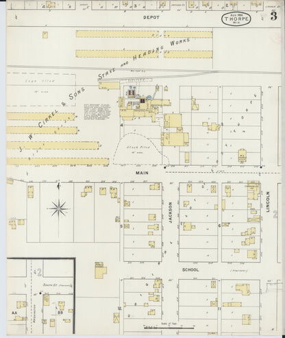 Sanborn Fire Insurance Map from Thorpe, Clark County, Wisconsin (1894), Sheet #0003 - Complete Map Set gallery image, historic Sanborn map, vintage wall art, Wisconsin Wisconsin