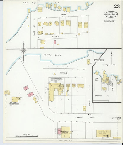 Sanborn Fire Insurance Map from Grand Haven, Ottawa County, Michigan (1912), Sheet #0023 - Complete Map Set gallery image, historic Sanborn map, vintage wall art, Michigan Michigan