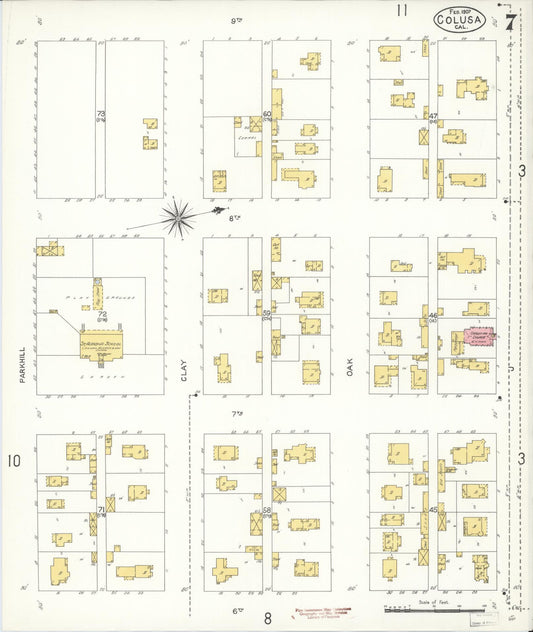 Sanborn Fire Insurance Map from Colusa, Colusa County, California (1907), Sheet #0007 - Historic Sanborn Fire Insurance Map Print, vintage old map wall art, antique decor, genealogy gift, California California map